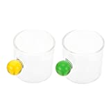 Veemoon, 2 uds., vasos de agua transparentes con mango de bola de cristal, copas de vino, cóctel, Bichblir, vasos para beber agua y jugo